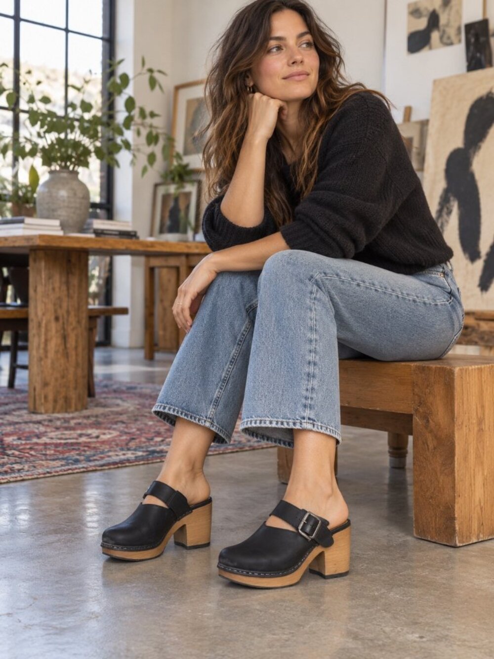 Rachel Comey Grader Clogs | Black Leather Size 7